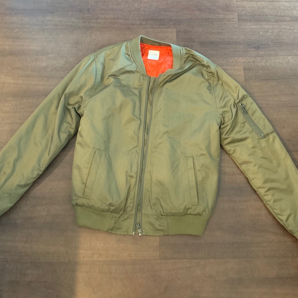Army green bomber jacket